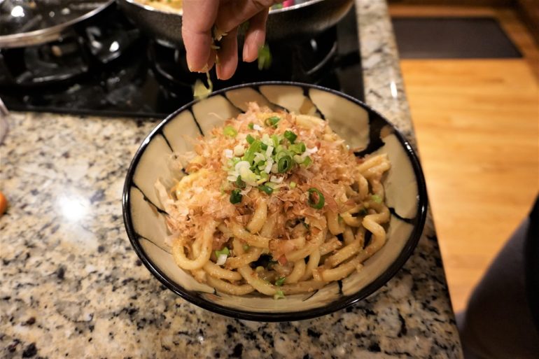 add green onion garnish